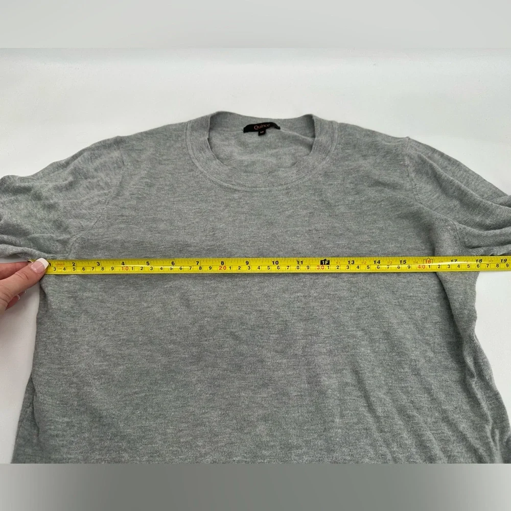 Quince Lightweight Cotton Cashmere Crew Sweater Heather Grey Size Medium_7